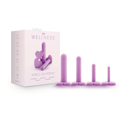 Blush Wellness Silicone Dilator Set, 4-piece progressive vaginal dilators with UltraSilk® smooth Puria™ silicone, heart-shaped bases, and rounded tips.
vaginal dilator set, progressive silicone dilators, UltraSilk dilators, Puria silicone dilator kit, hypoallergenic dilators, heart-shaped base dilators, comfortable vaginal dilators, Blush Wellness dilator set, vaginal health tools, smooth silicone dilators.