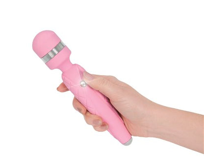 Pillow Talk Cheeky Wand, a pink vibrating wand with soft silicone, Swarovski® crystal button, deep rumbly vibrations, and USB rechargeable convenience.

pink silicone wand, luxury vibrating wand, Swarovski crystal wand, USB rechargeable massager, compact wand vibrator, soft silicone wand, deep rumbly vibrations, elegant pink massager.