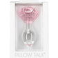 Pink rose-shaped glass anal plug with a tapered stem and elegant base for temperature play and luxurious anal stimulation. Keywords: glass anal plug, pink rose anal plug, luxurious anal toy, borosilicate glass plug, elegant anal stimulation, temperature play toy, beginner-friendly anal plug, body-safe anal plug, easy-to-clean glass toy, PowerBullet anal plug.