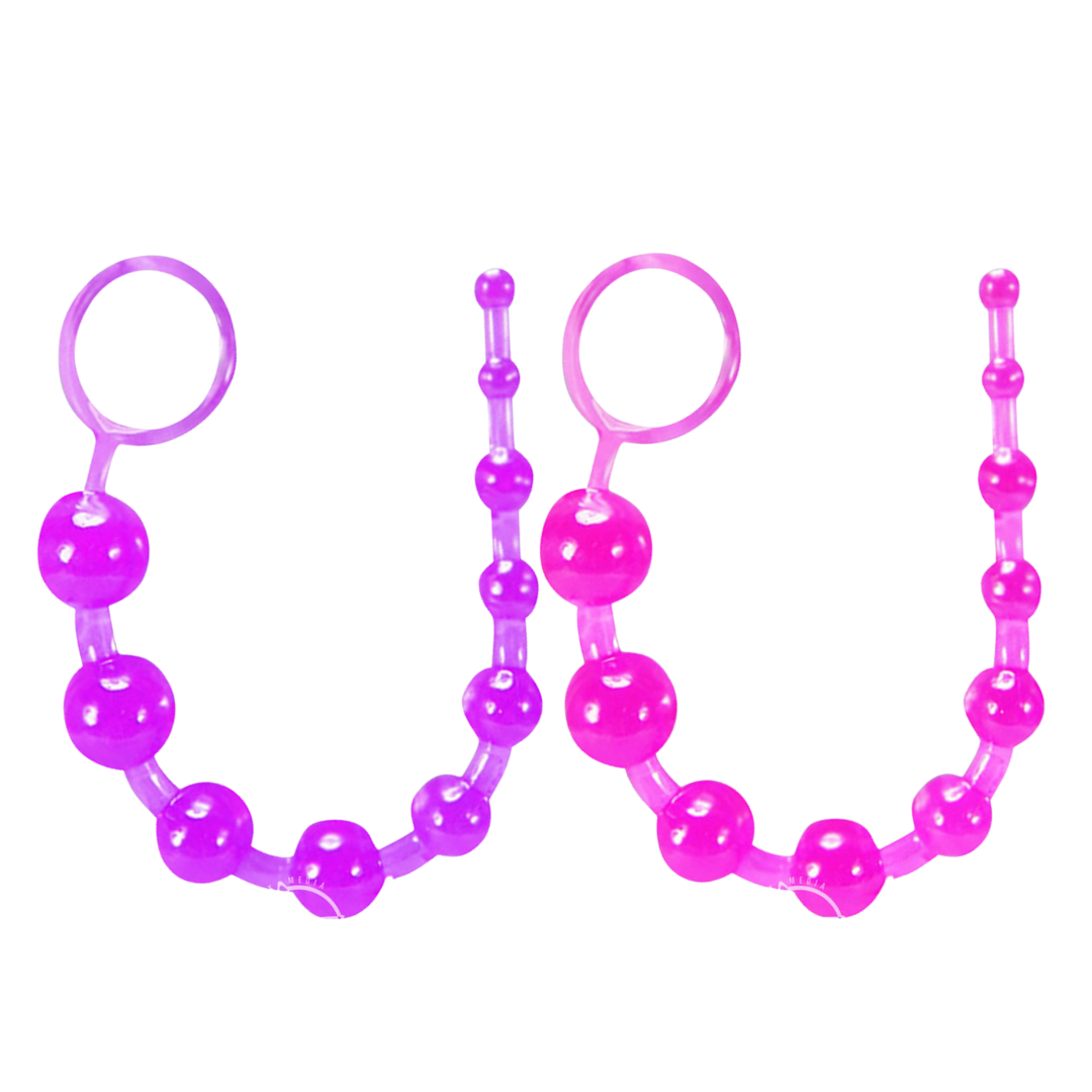 Purple or pink color options of blush b yours beginner anal beads