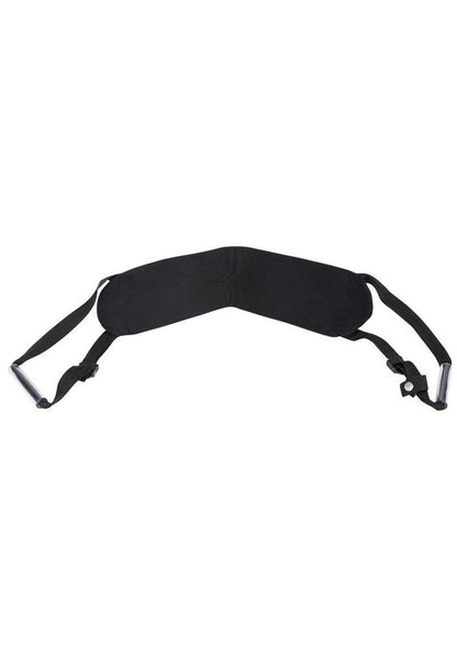 Adjustable doggie-style strap with padded support, ergonomic handles, and a crossed-strap design for enhanced intimacy. Keywords: doggie-style strap, Pivot Deluxe strap, adjustable intimacy strap, padded doggie strap, ergonomic sex strap, BDSM support strap, comfort doggie strap, couples sex tool, enhanced penetration strap, bondage strap with handles.
