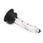 Pleasure Crystals Glass Dildo with Silicone Base - Black/Clear - 6.5in