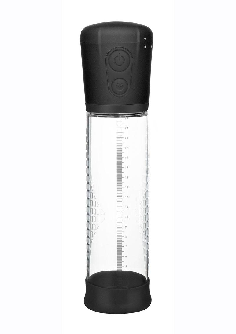 PowerBullet® Got Big Dick Automatic Penis Pump with 3 pressure levels, measurement lines, and a soft silicone opening for comfort and ease of use.

