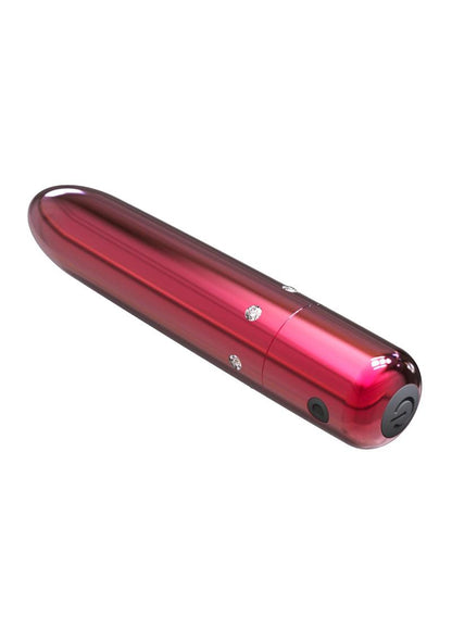 Powerbullet Pretty Point Rechargeable Bullet Vibrator - Pink Pretty Point Bullet Vibrator in black, pink, purple, or teal, with crystal accents, pointed tip, and compact design for targeted pleasure.
keywords: Pretty Point bullet vibrator, PowerBullet motor vibrator, 10-function bullet vibe, pointed tip vibrator, crystal-accented bullet, waterproof bullet vibrator, rechargeable bullet vibrator, compact luxury vibrator, body-safe mini vibe, glamorous bullet vibrator