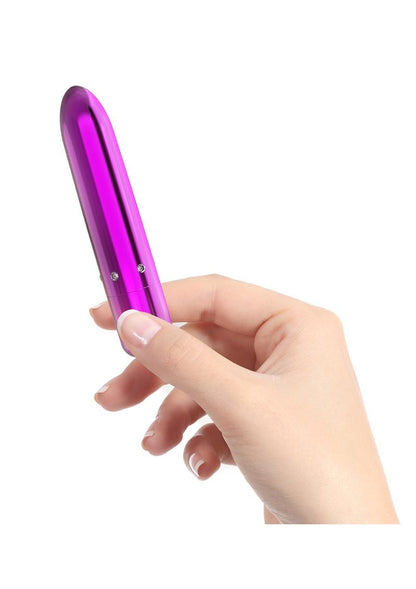 Powerbullet Pretty Point Rechargeable Bullet Vibrator - Purple Pretty Point Bullet Vibrator in black, pink, purple, or teal, with crystal accents, pointed tip, and compact design for targeted pleasure.
keywords: Pretty Point bullet vibrator, PowerBullet motor vibrator, 10-function bullet vibe, pointed tip vibrator, crystal-accented bullet, waterproof bullet vibrator, rechargeable bullet vibrator, compact luxury vibrator, body-safe mini vibe, glamorous bullet vibrator