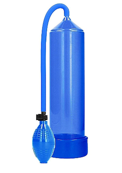 PUMPED Classic Penis Pump with a 9-inch cylinder, silicone sleeve, handheld pump, and quick-release valve. Available in black, blue, clear, or red.

Classic Penis Pump, penis pump for enlargement, black penis pump, blue penis pump, clear penis pump, red penis pump, silicone insertion sleeve, 9-inch cylinder pump, erectile dysfunction pump, penis growth vacuum pump, Shots PUMPED line.