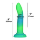 Glow-in-the-dark silicone dildos in vibrant blue, pink, and green colors with a bendable design and strong suction base. Keywords: glow-in-the-dark dildo, bendable silicone dong, vibrant sex toys, strong suction base dildo, harness-compatible toys, premium silicone dildos, rave-themed adult toys, colorful sex toys, party-themed dildos, bonus PowerBullet included.