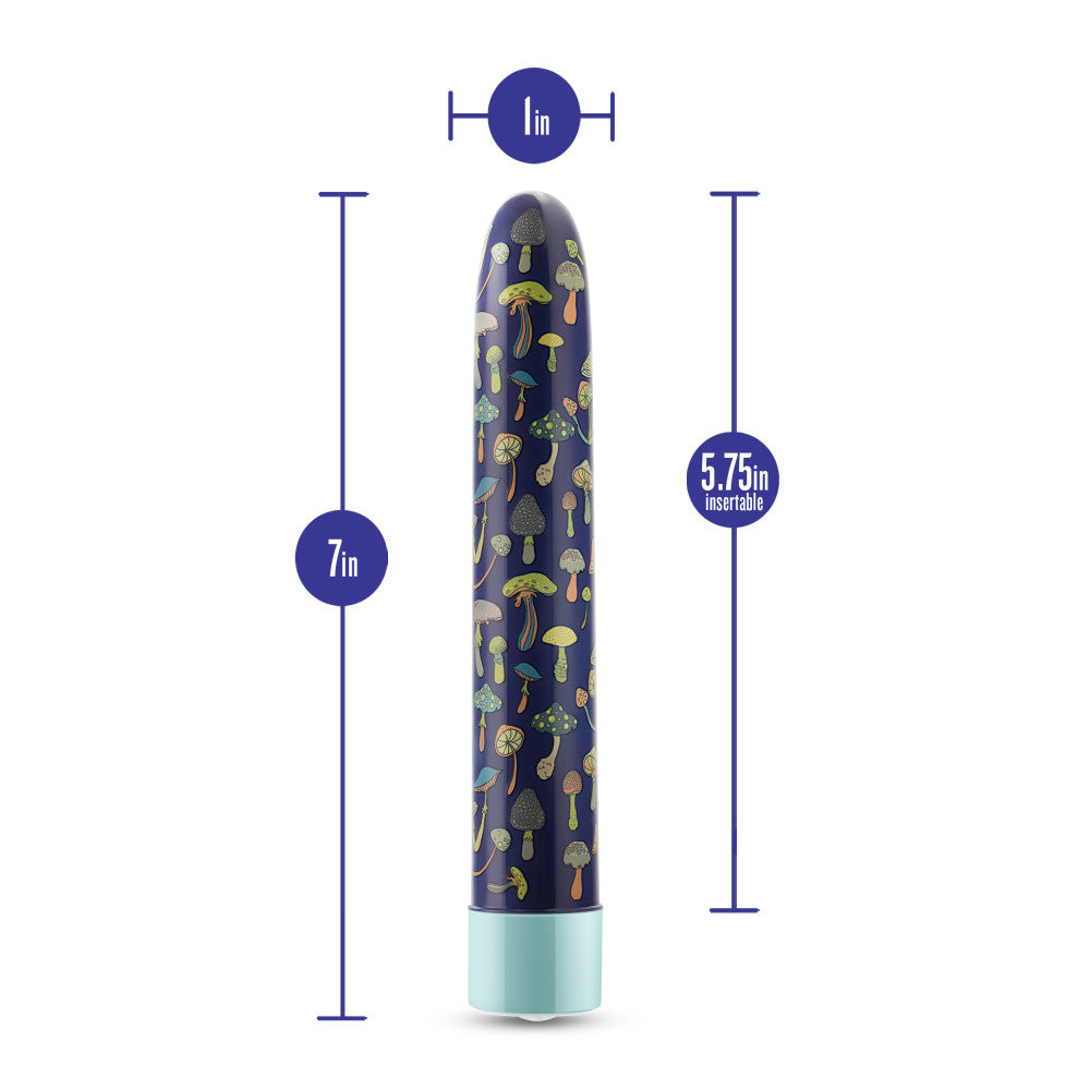 A set of three vibrators featuring psychedelic teal, mushroom-themed blue, and floral cannabis purple designs with customizable vibrations and waterproof functionality.

Keywords: psychedelic vibrator, slimline G-spot vibrator, RumbleTech vibrator, mushroom design vibrator, cannabis-inspired vibrator, waterproof sex toy, USB rechargeable vibrator, colorful vibrator, body-safe sex toy, stylish vibrators.