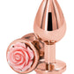 Rear Assets Rose Aluminum Anal Plug - Metal/Pink/Rose Gold - Medium