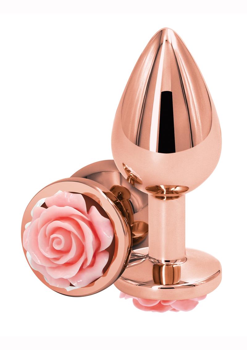 Rear Assets Rose Aluminum Anal Plug - Metal/Pink/Rose Gold - Medium