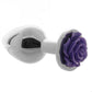 Rear Assets Rose Aluminum Anal Plug - Metal/Purple/Silver - Medium