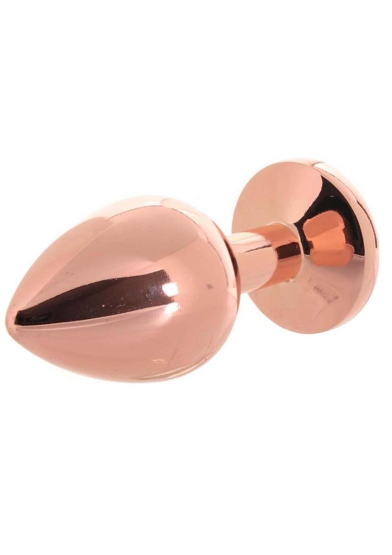 Rear Assets Rose Aluminum Anal Plug - Rose Gold/White - Medium