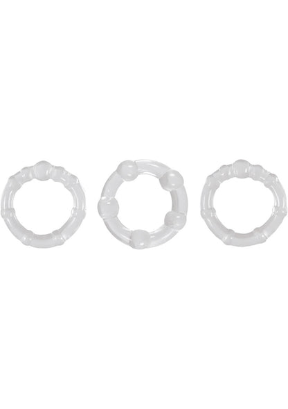 Three-piece clear TPE cock ring set for enhanced pleasure and prolonged sensations, body-safe and stretchy.

three-piece cock ring set, stretchy TPE cock rings, body-safe rings, prolonged pleasure rings, performance enhancement rings, clear cock rings, affordable cock ring set, silicone-safe cock rings, Intensity Rings, super stretchy cock rings, small medium large rings, easy-to-clean rings.