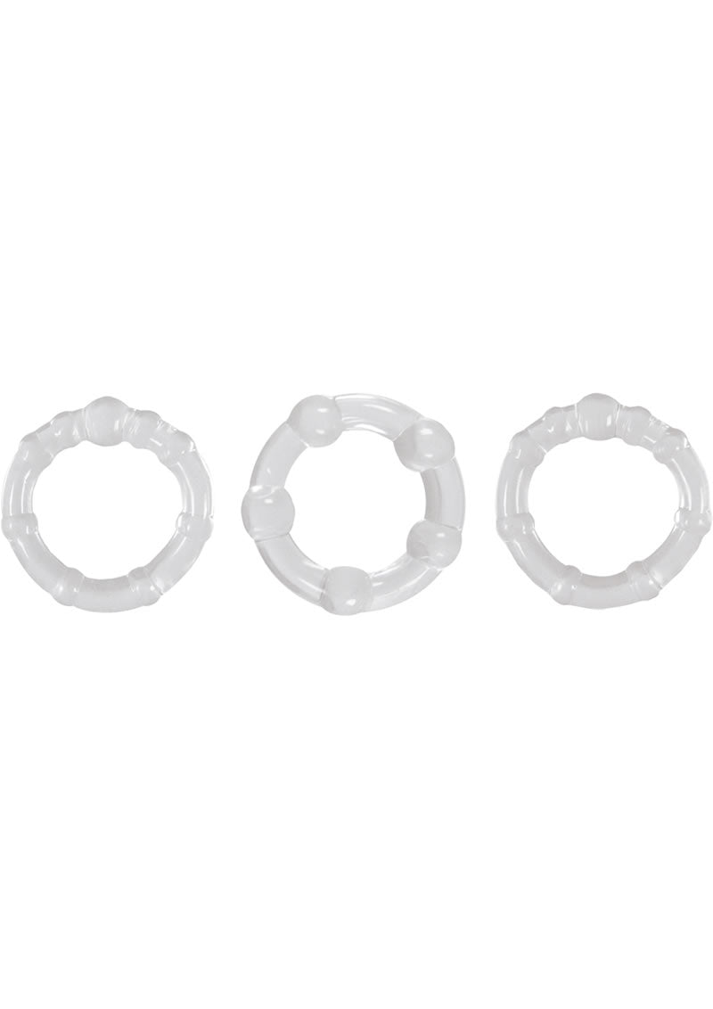 Three-piece clear TPE cock ring set for enhanced pleasure and prolonged sensations, body-safe and stretchy.

three-piece cock ring set, stretchy TPE cock rings, body-safe rings, prolonged pleasure rings, performance enhancement rings, clear cock rings, affordable cock ring set, silicone-safe cock rings, Intensity Rings, super stretchy cock rings, small medium large rings, easy-to-clean rings.