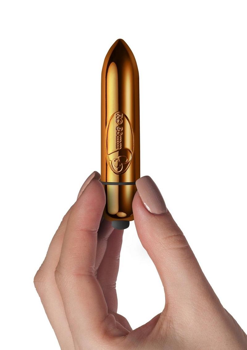 RO 80 Mm Single Speed Bullet Vibrator - Champagne Gold/Silver

Chrome single-speed waterproof bullet vibrator for targeted stimulation; compact and award-winning.
single-speed bullet vibrator, waterproof micro vibe, chrome bullet vibrator, award-winning vibrator, pocket-sized vibrator, Rocks Off bullet vibrator, powerful discreet vibrator, travel-friendly bullet, N battery vibrator, phthalate-free vibrator, body-safe bullet vibe, best-selling bullet vibe