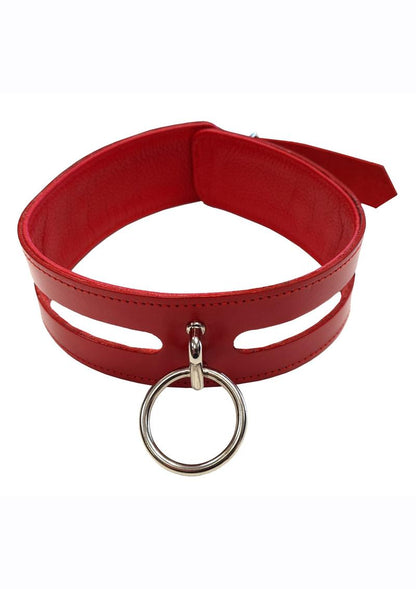 Leather Fashion Bondage Collar with O-Ring | Rogue