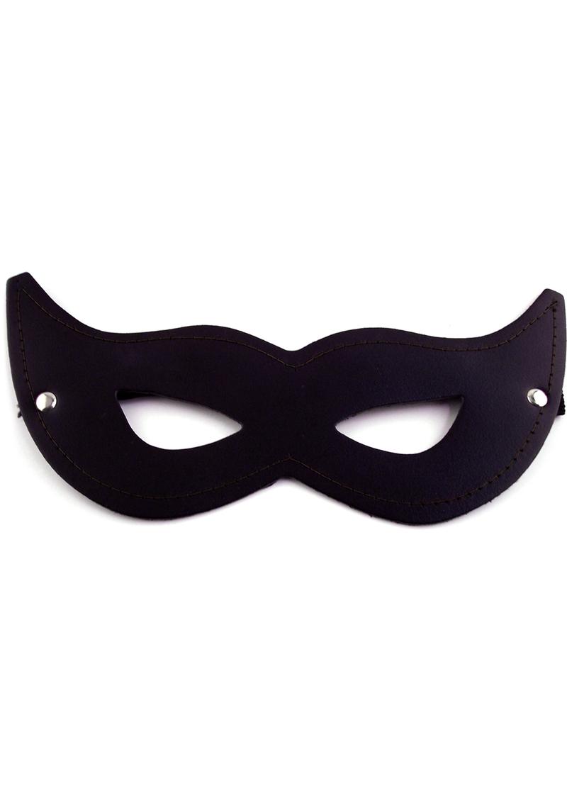 Rouge Smooth Leather Cat Eye Mask - Black leather cat mask, genuine leather eye mask, cat-eye mask, open eye leather mask, face-covering mask, sensual mask, roleplay mask, lightweight leather mask, cat-shaped mask, elasticated band mask, mysterious eye mask, leather BDSM accessories, soft leather mask, costume leather mask, alluring eye mask, face coverage leather mask, teasing leather mask