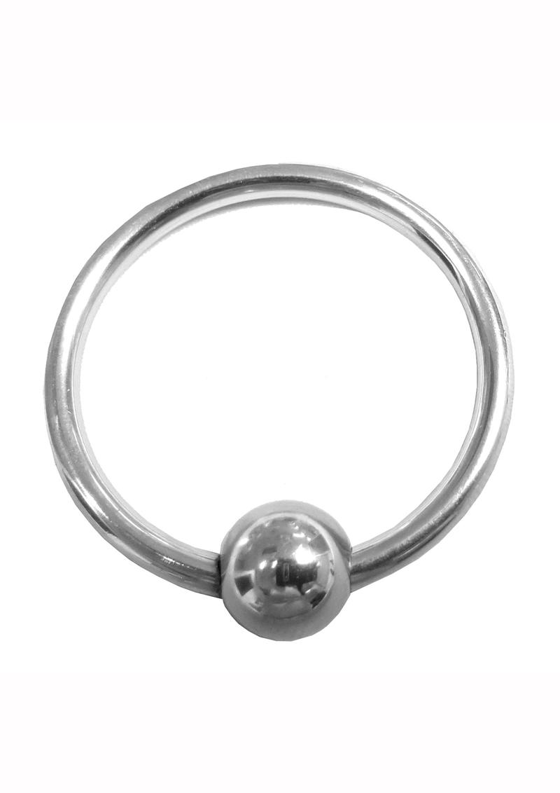 Rouge Stainless Steel Glans Ring with Ball Cock Ring - Silver stainless steel glans ring, 30mm glans ring, glans ring with ball, polished glans ring, male enhancement, cock ring, pleasure ring, stimulation ring, stainless steel cock ring, glans stimulation, sensory play, temperature play, sleek glans ring, durable glans ring, lightweight cock ring, stainless steel toys, beginner-friendly glans ring, enhanced sensitivity