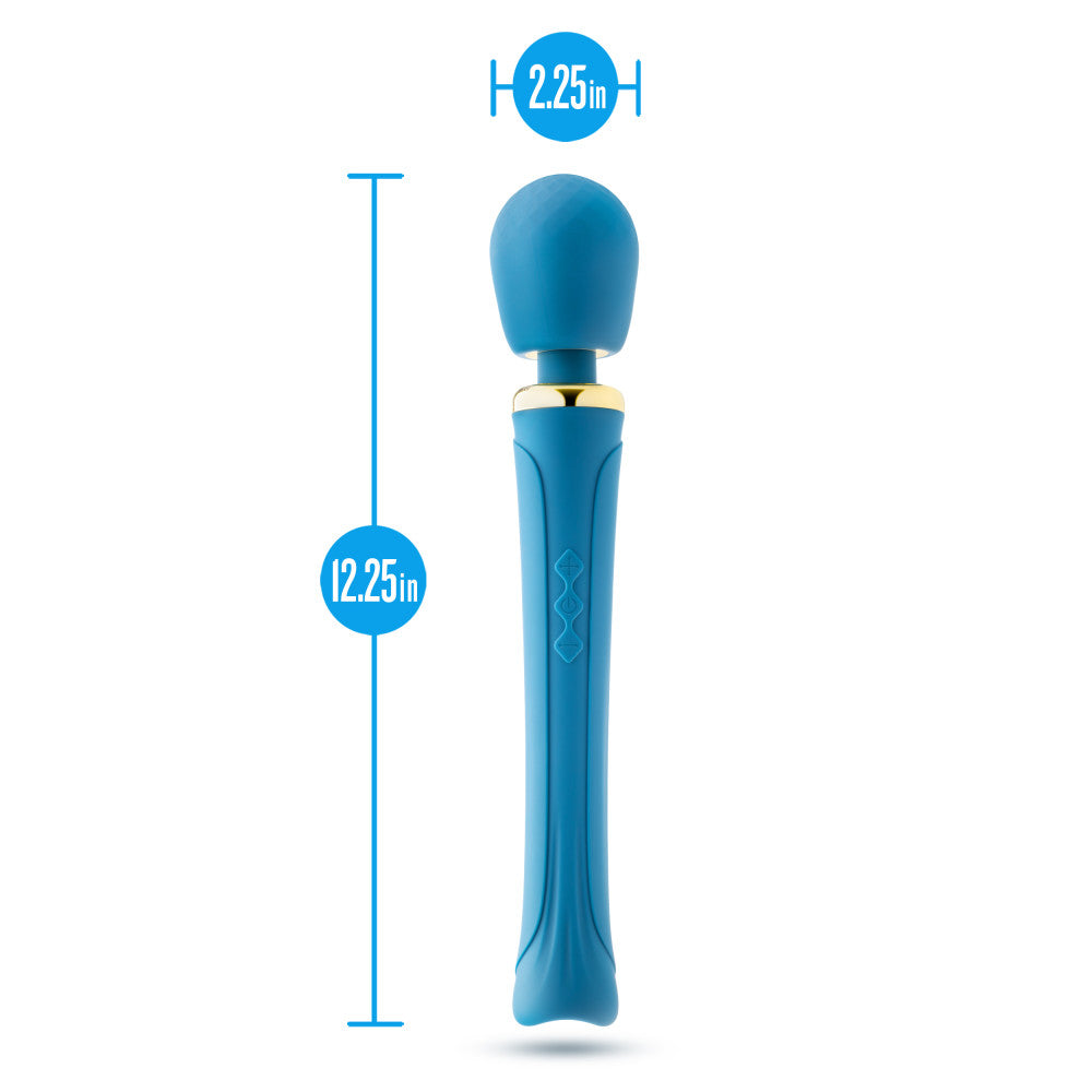 Teal wand massager with flexible silicone head, 20 RumboTech™ vibration modes, and waterproof design for full-body relaxation.

Keywords: wand massager, Dianna wand, RumboTech wand, personal massager, flexible head, waterproof wand, USB rechargeable, 20 vibration modes, body-safe silicone, satin smooth, self-care massager, luxury massager, full-body wand