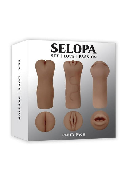 3 Piece Oral, Vaginal and Anal Penis Masturbator Stroker | Selopa Party Pack