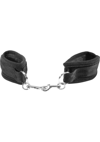 Sex and Mischief Beginners Handcuffs - Black Beginner’s Bondage Cuffs: Soft, durable, and easy to use for exploring BDSM.