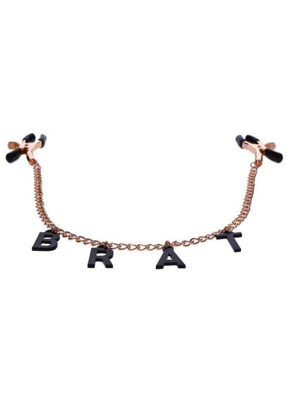 Sex and Mischief Brat Charm Nipple Clamp - Black/Rose Gold