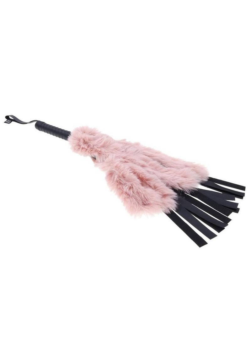 Sex and Mischief Brat Faux Fur Flogger - Black/Rose Gold