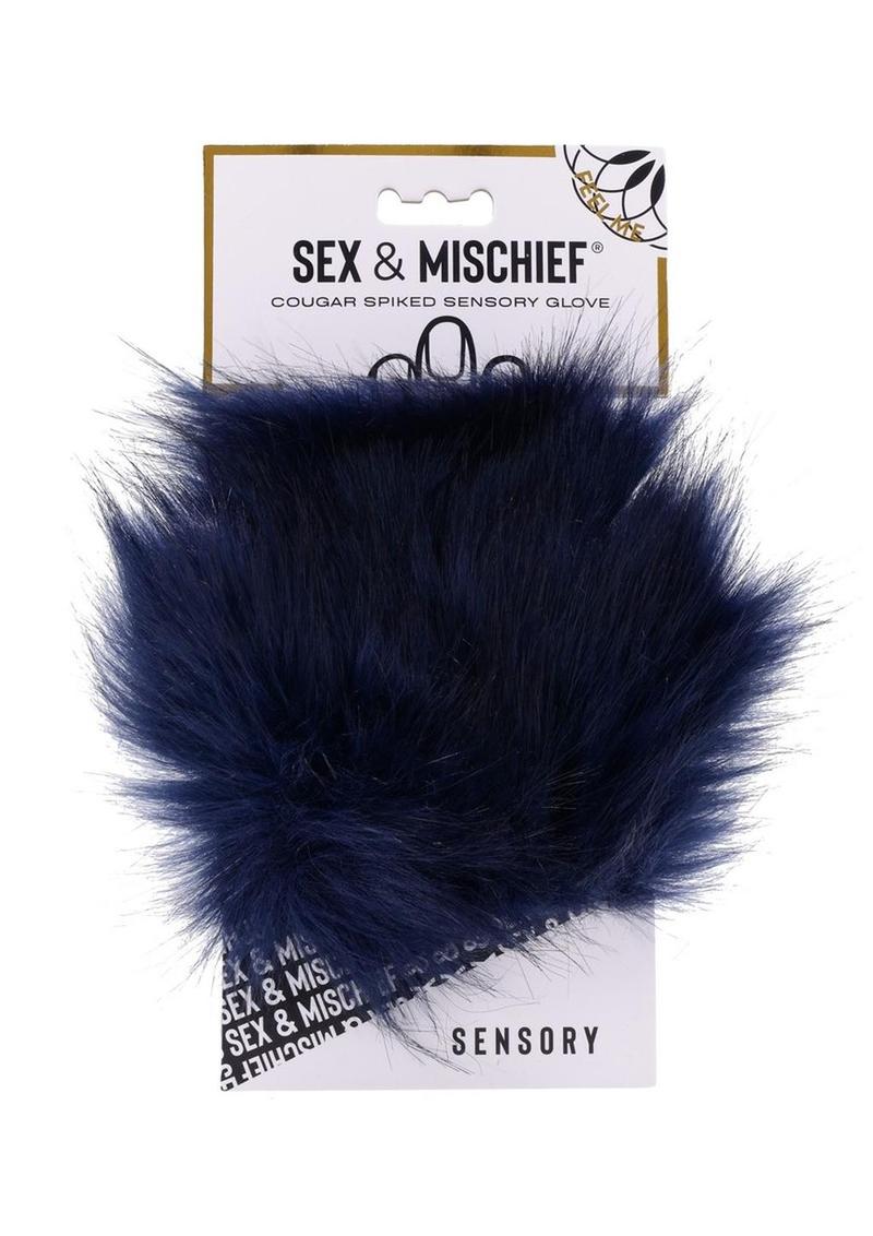 Sex and Mischief Cougar Spiked Sensory Glove - Gold/Navy