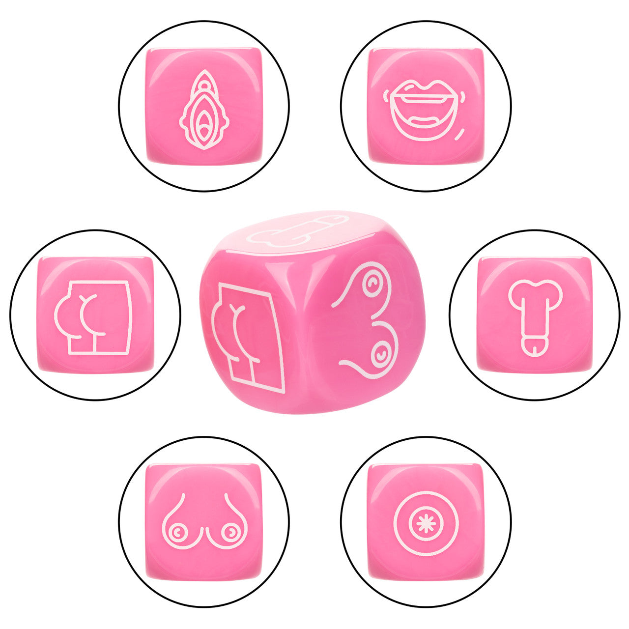 Naughty Bits® Roll With It™ Sex Dice Game with three acrylic dice for playful, seductive fun in the bedroom.

sex dice game, couples dice game, playful bedroom game, seductive dice set, acrylic sex dice, Naughty Bits collection, fun couples game, kinky dice game, bedroom play ideas