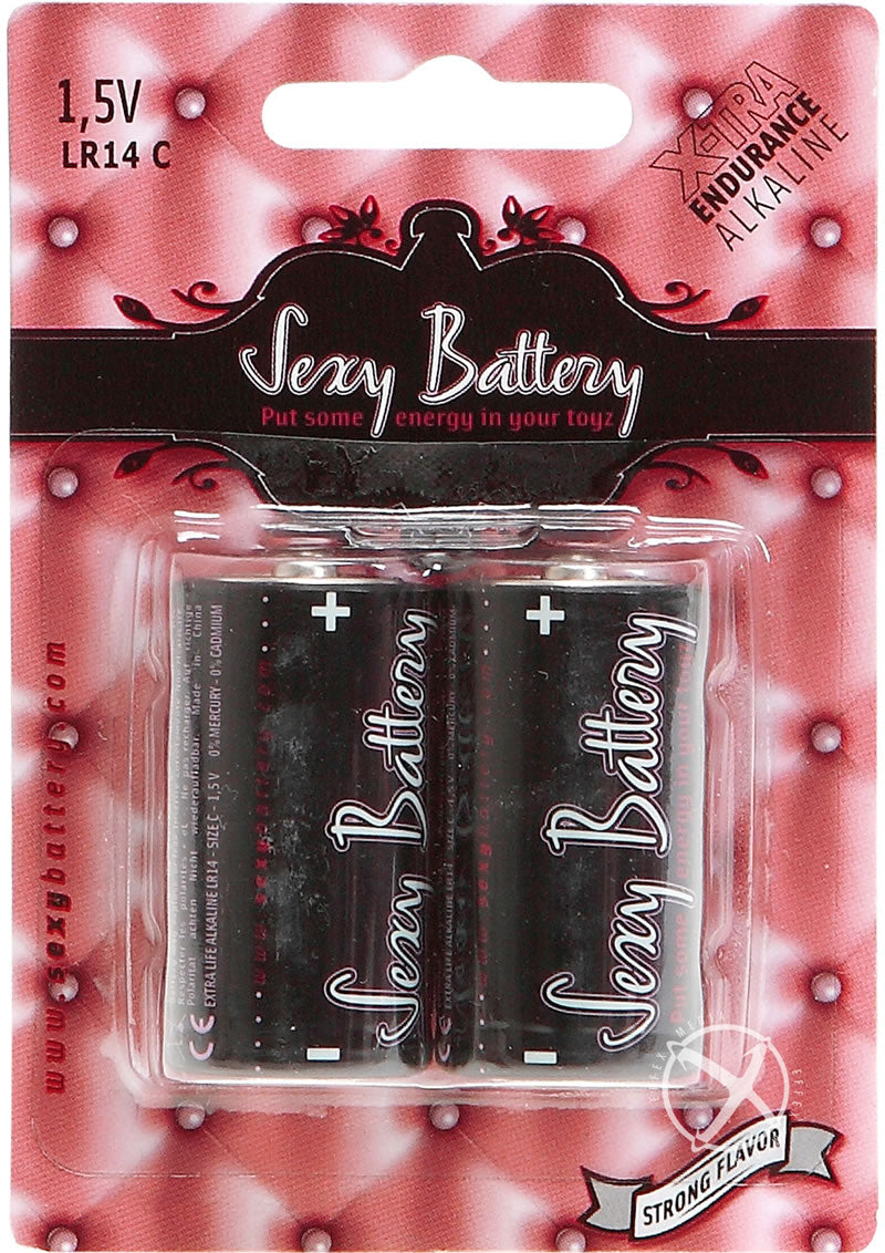 Sexy Battery Xtra Endurance Alkaline Batteries Lr14 C/ 1.5v - 2 Pack Sexy Battery Xtra Endurance LR14/C alkaline batteries, 1.5V, 2-pack, cylindrical design, engineered for sex toys and erotic gear, compatible with R14 and MN1400.

LR14, Xtra Endurance C batteries, 1.5V alkaline batteries for sex toys, cylindrical vibrator batteries, long-lasting toy batteries, LR14 C battery for vibrators, AM2 battery for erotic gear, powerful sex toy batteries.