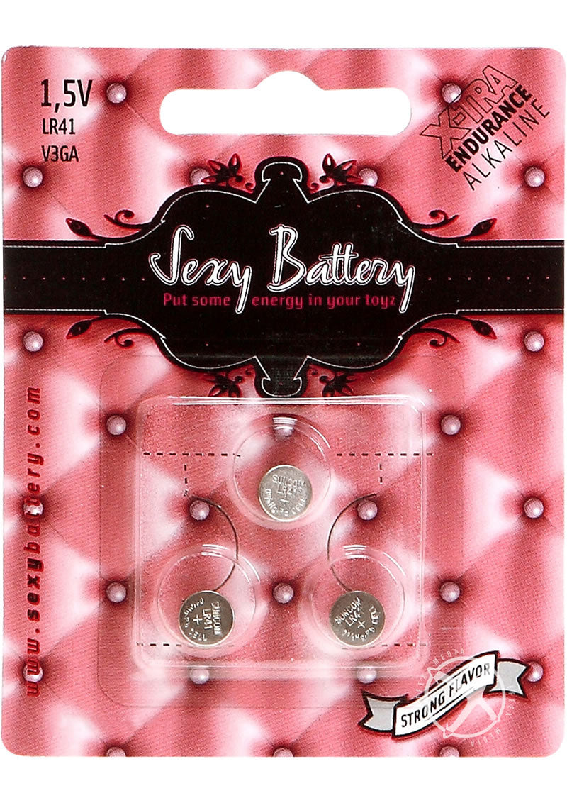 Sexy Battery Xtra Endurance Alkaline Batteries Lr41 V3ga/ 1.5v - 3 Pack Sexy Battery Xtra Endurance Alkaline Batteries, 1.5V LR41 button batteries, 3-pack, optimized for sex toys and erotic gear.
LR41 sex toy batteries, 1.5V alkaline button batteries, erotic gear batteries, vibrator battery pack, V3GA battery replacement, compact batteries for sex toys, high-performance toy batteries.