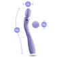 Purple ergonomic massage wand featuring RumbleTech™ vibrations, long handle, and smooth silicone design with a remote control.Keywords: massage wand, RumbleTech wand, ergonomic vibrator, lavender wand, remote control vibrator, waterproof wand, Puria silicone wand, self-care massage wand, rechargeable vibrator, deep tissue massage wand.