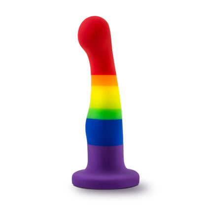 Rainbow-colored silicone dildo with a curved design, suction cup base, and smooth finish, ideal for G-spot stimulation and harness play.
Keywords: rainbow pride dildo, Avant P1 dildo, G-spot dildo, suction cup dildo, harness-compatible dildo, body-safe silicone dildo, Purio silicone, pride-themed sex toy, colorful silicone dildo, artisan-crafted dildo.