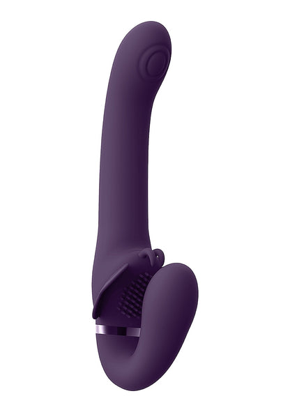 Satu Rechargeable Silicone Pulse Wave and Vibrating Strapless Strap-On ♥ Vive