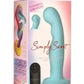 Simply Sweet 21x Vibrating Thick Rechargeable Silicone Dildo with Remote - Teal Blue curved silicone dildo with double bumps, vibrations, remote control, harness-compatible suction base, waterproof, body-safe. Keywords: blue silicone dildo, vibrating curved dildo, G-spot vibrator, P-spot stimulation dildo, harness-compat