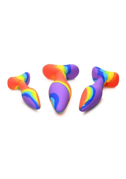 Simply Sweet Rainbow Silicone Anal Butt Plug Kit