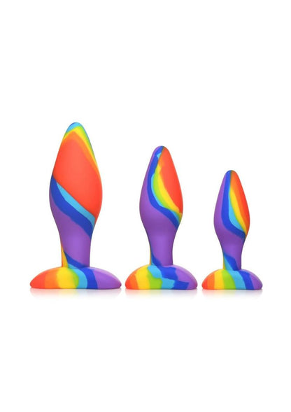 Simply Sweet Rainbow Silicone Anal Butt Plug Kit