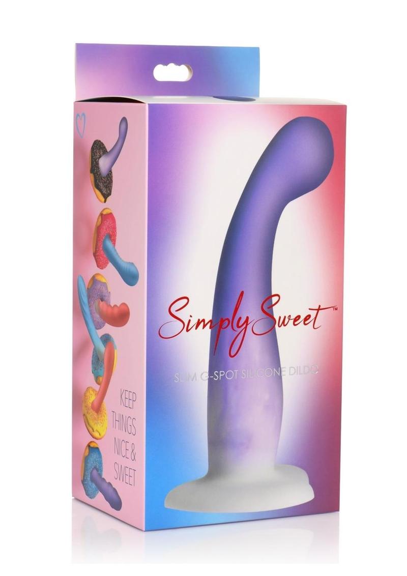 The Simply Sweet Slim G-Spot Silicone Dildo features a slim, silky shaft, a bulbous tip for spot-on stimulation, and a heart-shaped suction base. Made with body-safe silicone, it’s perfect for solo play or strap-on fun!

G-spot dildo, slim silicone dildo, strap-on compatible dildo, suction cup dildo, body-safe dildo, P-spot toy, A-spot stimulation, Curve Toys dildo, premium silicone toy, harness dildo.