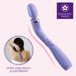 Purple ergonomic massage wand featuring RumbleTech™ vibrations, long handle, and smooth silicone design with a remote control.Keywords: massage wand, RumbleTech wand, ergonomic vibrator, lavender wand, remote control vibrator, waterproof wand, Puria silicone wand, self-care massage wand, rechargeable vibrator, deep tissue massage wand.