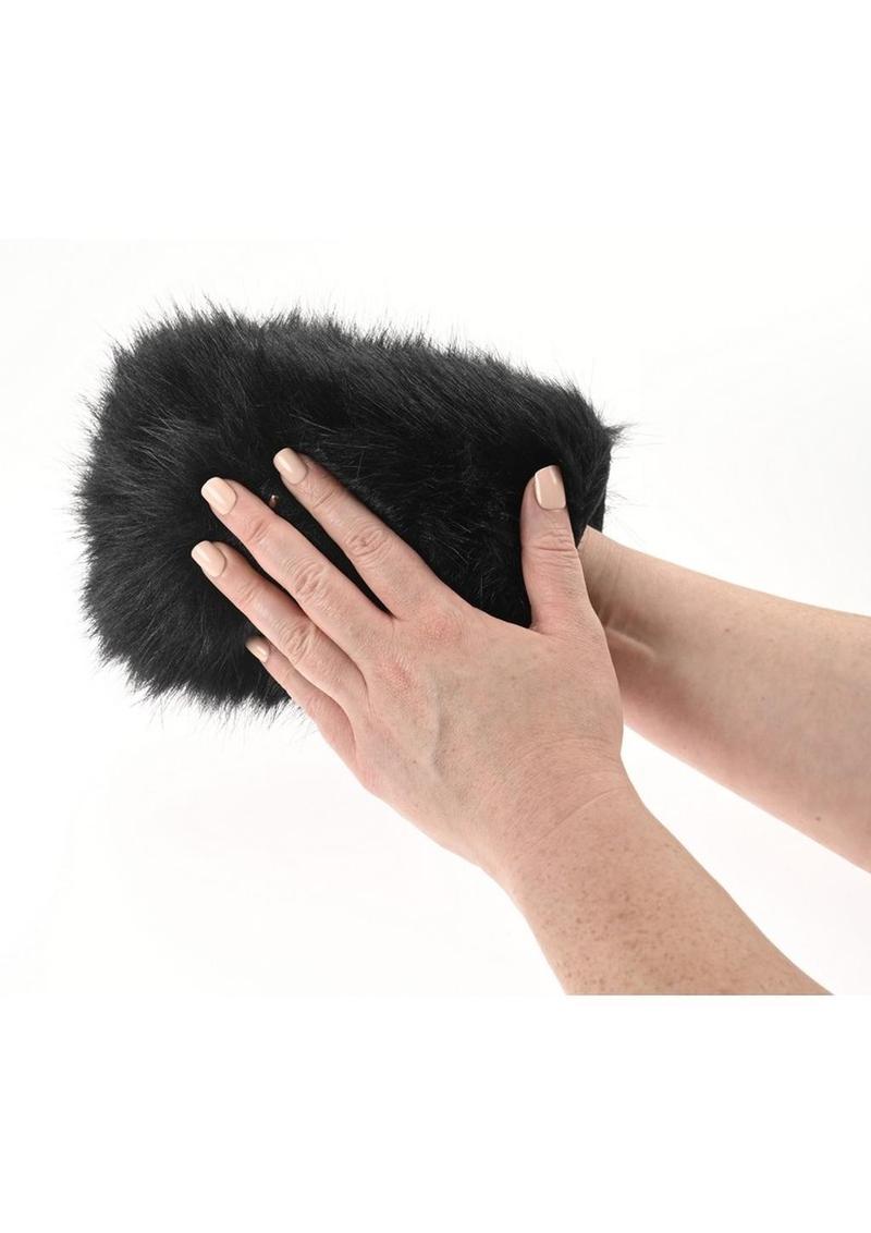 Sportsheets Spiked Sensory Mitt: Black faux fur sensory mitt with hidden spikes for tickling and sharp sensations. Keywords: Spiked Sensory Mitt, faux fur sensory mitt, sensory play tool, dual sensation mitt, BDSM sensory toy, tickling mitt, prickly sensory mitt, sensory mitt for couples, sensory play BDSM gear, Sportsheets sensory toys.