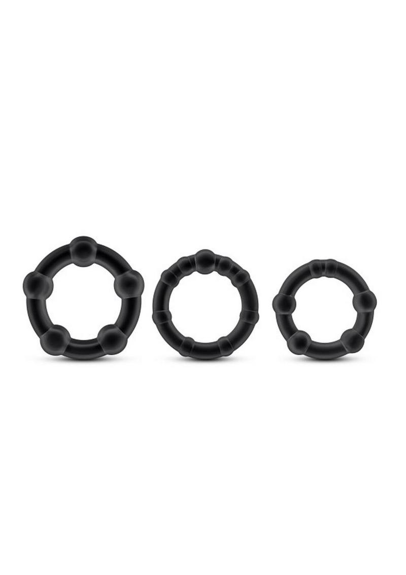 Stay Hard Beaded Cock Rings (3 Sizes - Black Stay Hard Beaded Cock Ring Set with 3 stretchy rings for bigger, harder erections and delayed ejaculation.
Keywords: Stay Hard Beaded Cock Rings, stretchy cock rings, erection enhancer, stamina rings, body-safe TPE rings, phthalate-free cock rings, versatile cock ring set, Blush rings, bigger harder erections, reusable cock rings.