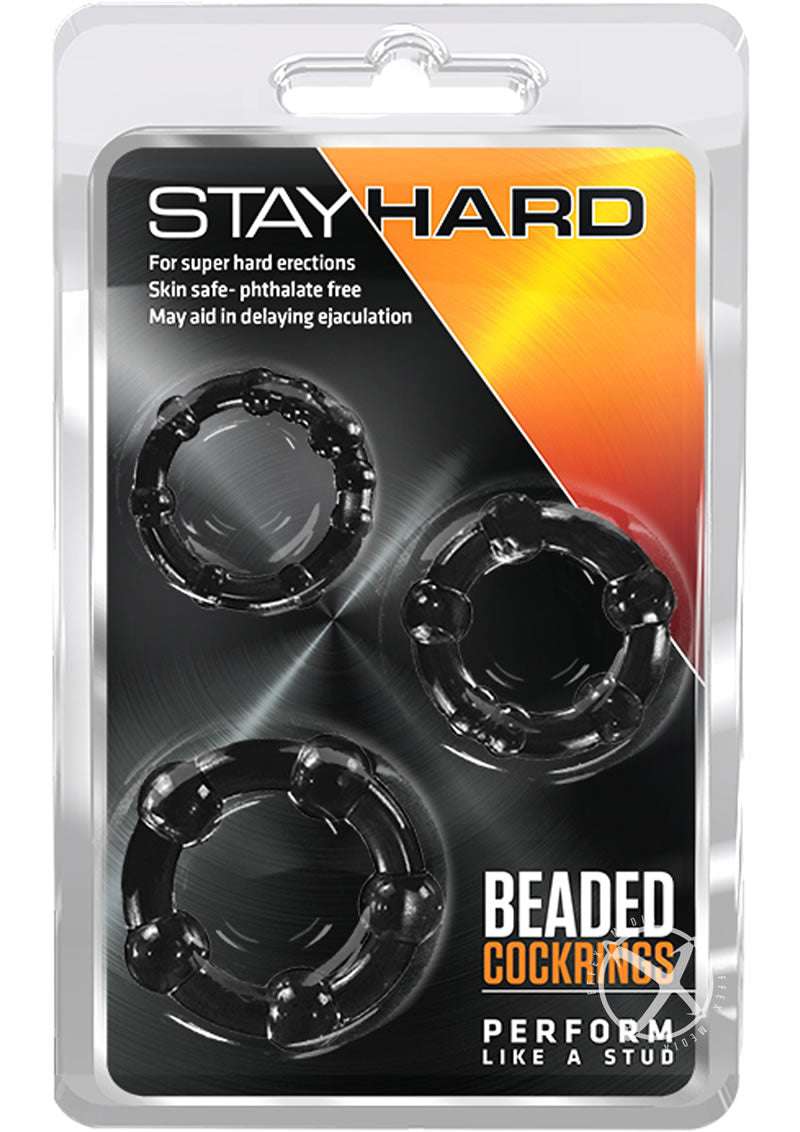 Stay Hard Beaded Cock Ring Set with 3 stretchy rings for bigger, harder erections and delayed ejaculation.
Keywords: Stay Hard Beaded Cock Rings, stretchy cock rings, erection enhancer, stamina rings, body-safe TPE rings, phthalate-free cock rings, versatile cock ring set, Blush rings, bigger harder erections, reusable cock rings.