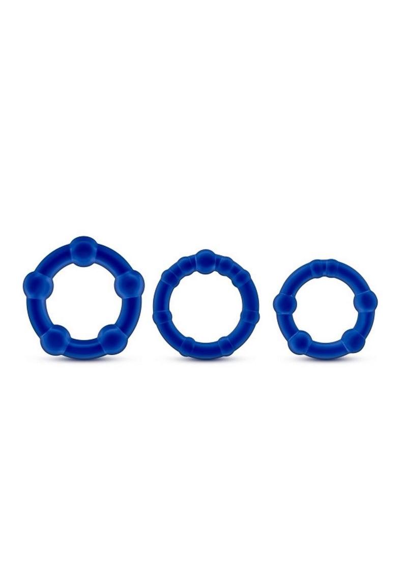 Stay Hard Beaded Cock Rings (3 Sizes - Blue Stay Hard Beaded Cock Ring Set with 3 stretchy rings for bigger, harder erections and delayed ejaculation.
Keywords: Stay Hard Beaded Cock Rings, stretchy cock rings, erection enhancer, stamina rings, body-safe TPE rings, phthalate-free cock rings, versatile cock ring set, Blush rings, bigger harder erections, reusable cock rings.