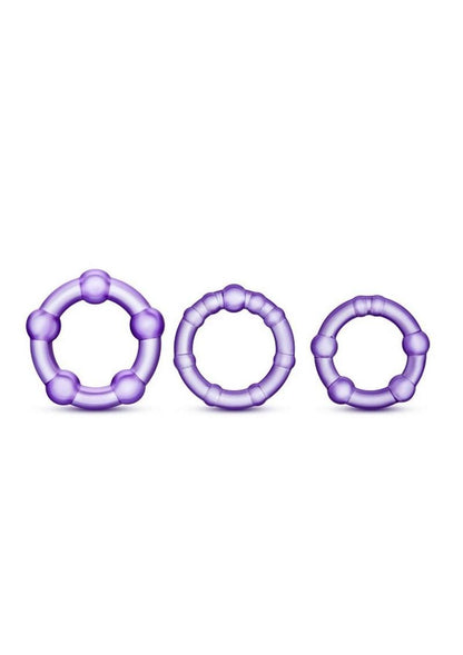 Stay Hard Beaded Cock Rings (3 Sizes - Purple Stay Hard Beaded Cock Ring Set with 3 stretchy rings for bigger, harder erections and delayed ejaculation.
Keywords: Stay Hard Beaded Cock Rings, stretchy cock rings, erection enhancer, stamina rings, body-safe TPE rings, phthalate-free cock rings, versatile cock ring set, Blush rings, bigger harder erections, reusable cock rings.