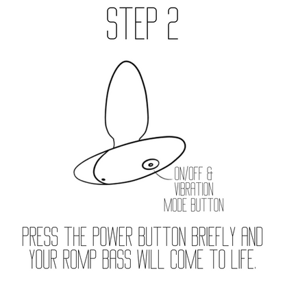 press the power button briefly and your romp bass will come to life