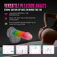 A vibrant glow-in-the-dark rainbow dildo with dual-density silicone, a suction cup base, and lifelike details. Perfect for hands-free or strap-on play. Keywords: Neo Elite Rainbow Rave, glow-in-the-dark dildo, rainbow dildo, Sensa Feel, dual-density silicone, Purio silicone, harness-compatible dildo, suction cup dildo, body-safe silicone, lifelike dildo, beginner-friendly toy 