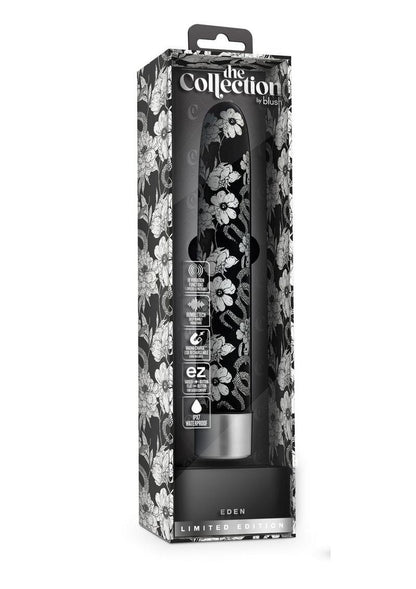 Black slimline vibrator with a white floral pattern, featuring RumbleTech™ vibrations, USB charging, and waterproof functionality.
Keywords: slimline vibrator, floral vibrator, black vibrator, RumbleTech vibrator, USB rechargeable vibrator, waterproof sex toy, elegant vibrator, body-safe sex toy, customizable vibrator, luxury adult toy.