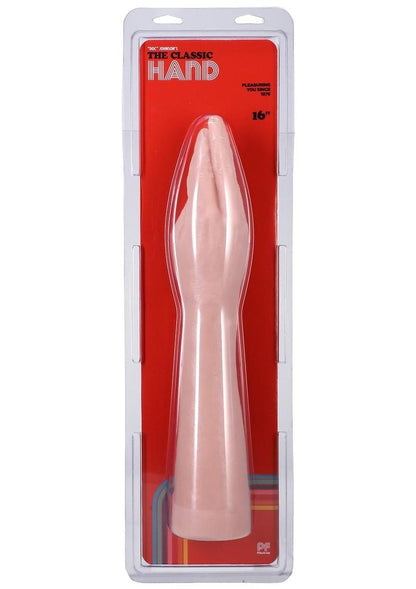 16 In Doc Johnson The Hand lifelike PVC dildo with 15 inches insertable length, realistic folds, and veined detailing.
Keywords: Doc Johnson The Hand, lifelike dildo, large realistic dildo, 15-inch dildo, PVC dildo, phthalate-free dildo, body-safe sex toy, realistic knuckle dildo, large insertable toy, Made in America dildo, water-based lube compatible.