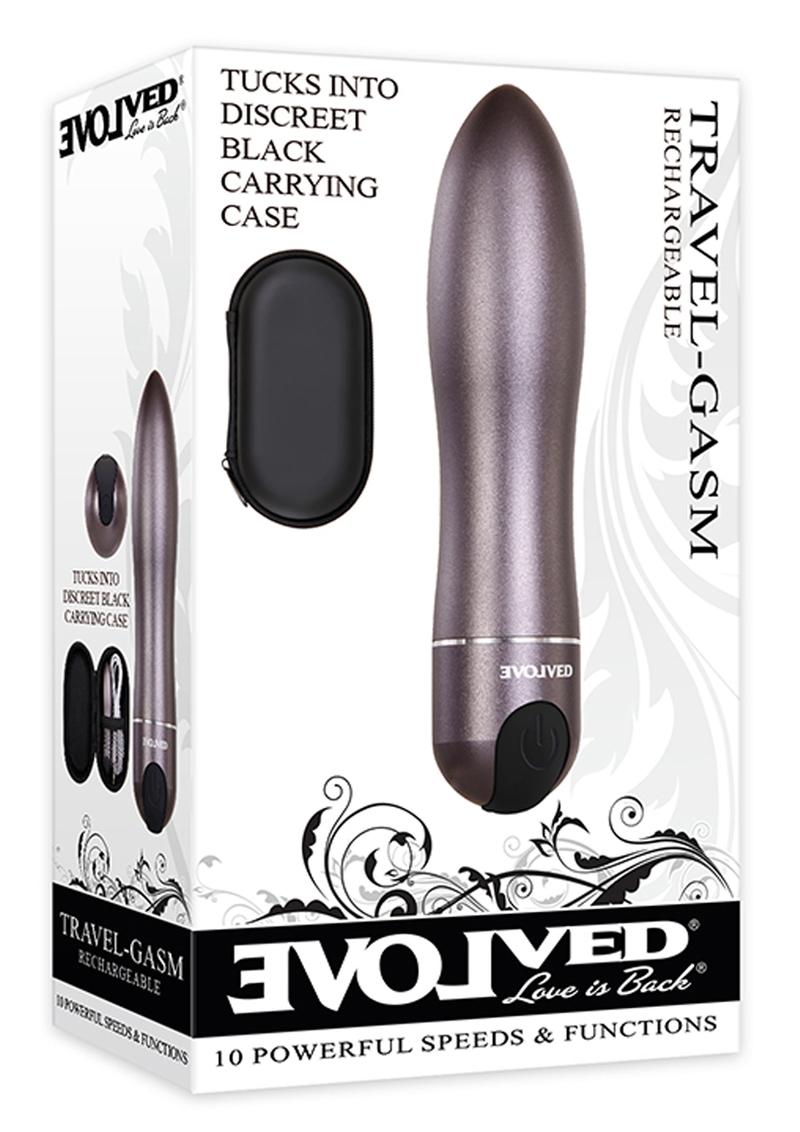 Evolved Travel-Gasm Bullet Vibrator with 10 speeds, waterproof design, and sleek gunmetal finish.

Keywords: Travel-Gasm Bullet Vibrator, Evolved bullet vibrator, gunmetal bullet vibe, portable vibrator, rechargeable bullet vibrator, waterproof vibrating bullet, discreet vibrator with case, aluminum bullet vibrator, travel-friendly sex toy, 10-speed bullet vibrator.