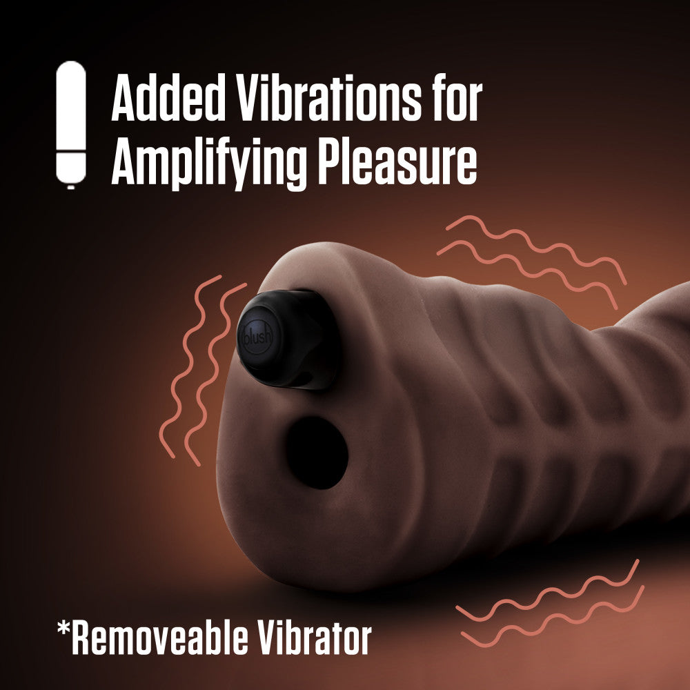 Brown male masturbator with a tight, nubbed canal, vibrating bullet, and lifelike X5® Plus material for intense sensations.

Keywords: male stroker, vibrating stroker, Krystal masturbator, tight canal stroker, vibrating bullet, X5® Plus material, open-ended masturbator, lifelike male toy, portable male stroker, realistic sensations, hybrid lube compatible, compact masturbator, AI-inspired sex toy